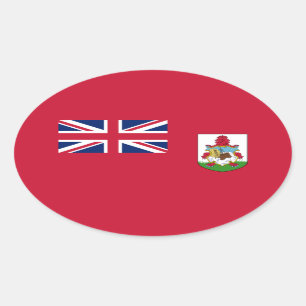 Pegatina rectangular de la bandera de las Bermudas