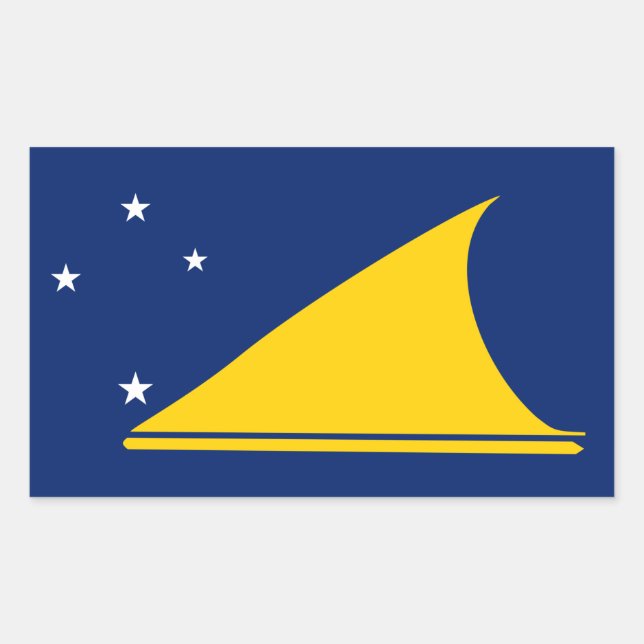 Pegatina rectangular de la bandera de Tokelau (Anverso)