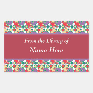 Pegatina Rectangular De la Biblioteca de Pegatinas de Arte Resumen