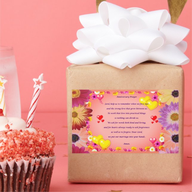 Pegatina rectangular de la oración del aniversario (Fiesta)
