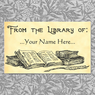 Pegatina Rectangular De la placa de Personalizado de la Biblioteca de L