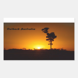 Pegatina rectangular de la puesta de sol en Austra