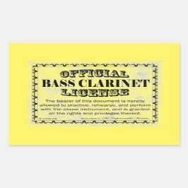 Pegatina rectangular de licencia de Clarinet