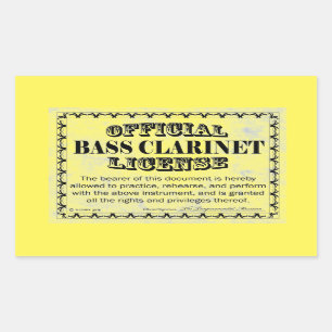 Pegatina rectangular de licencia de Clarinet