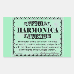 Pegatina rectangular de licencia de Harnonica