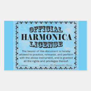 Pegatina rectangular de licencia de Harnonica