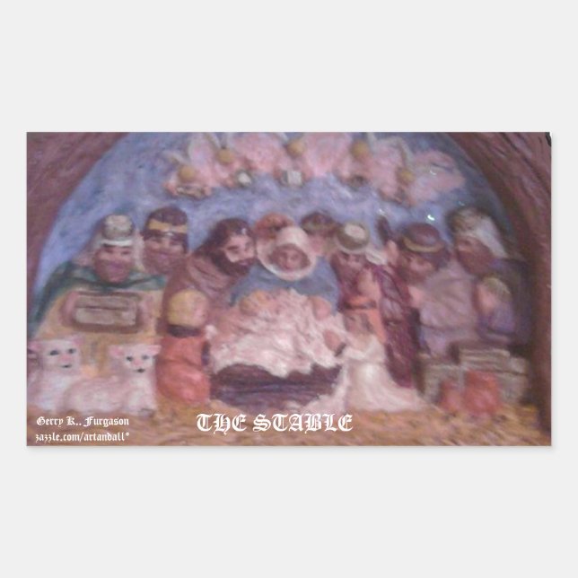 pegatina RECTANGULAR DE 'LOS NAVIDADES ESTABLES' (Anverso)