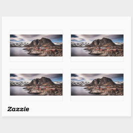 Pegatina rectangular de Noruega