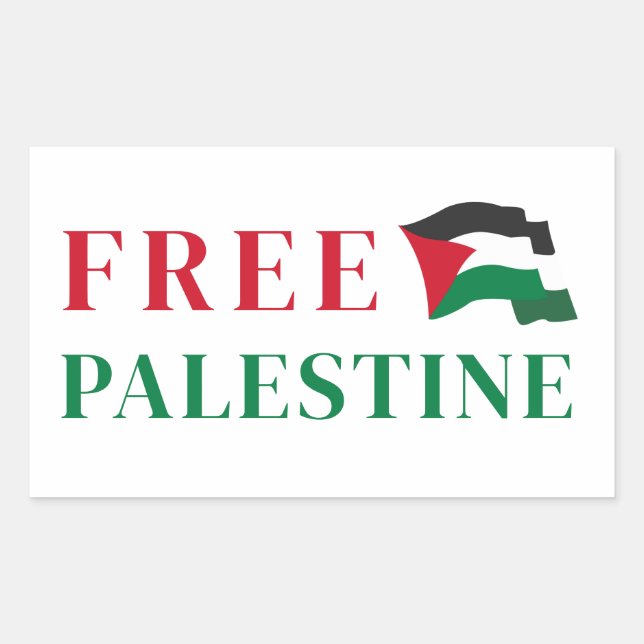pegatina rectangular de palestina libre (Anverso)