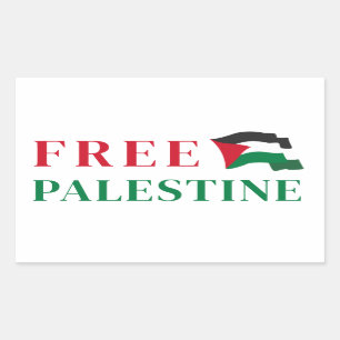 pegatina rectangular de palestina libre