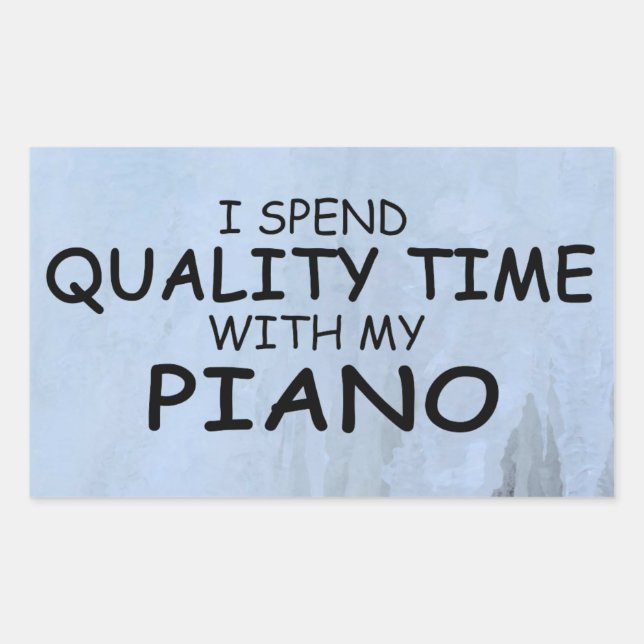 Pegatina rectangular de piano de tiempo de calidad (Anverso)