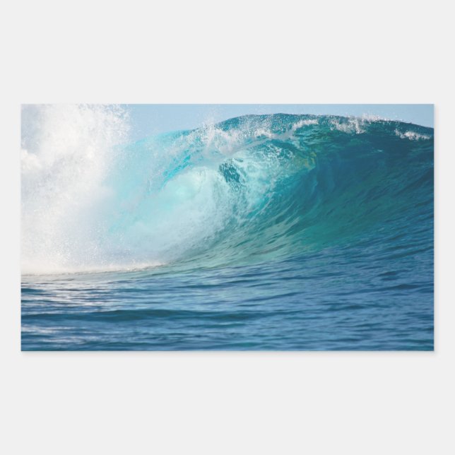 Pegatina rectangular de rompeolas de gran onda del (Anverso)