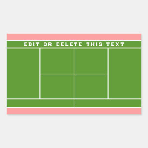 Pegatina rectangular de tenis