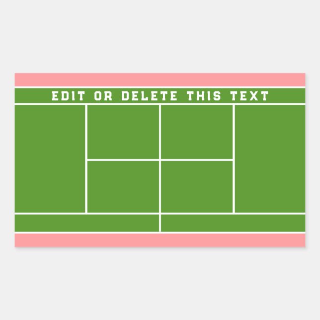 Pegatina rectangular de tenis (Anverso)