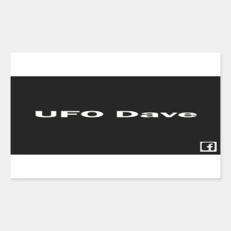 Pegatina rectangular de UFO Dave con logo de Faceb