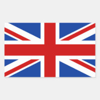 Pegatina rectangular de Union Jack
