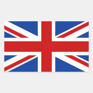 Pegatina rectangular de Union Jack