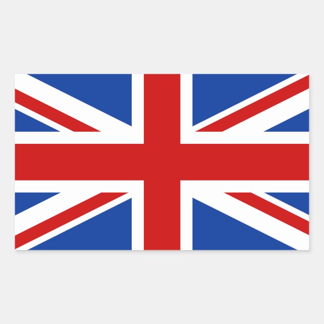 Pegatina rectangular de Union Jack (Anverso)