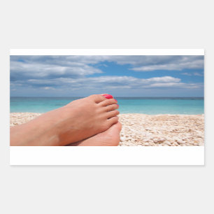 Pegatina rectangular de vacaciones de verano