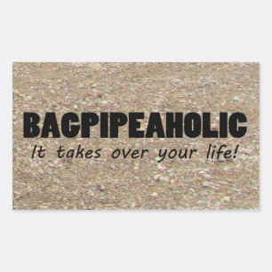Pegatina rectangular de vida Bagpipeaholic