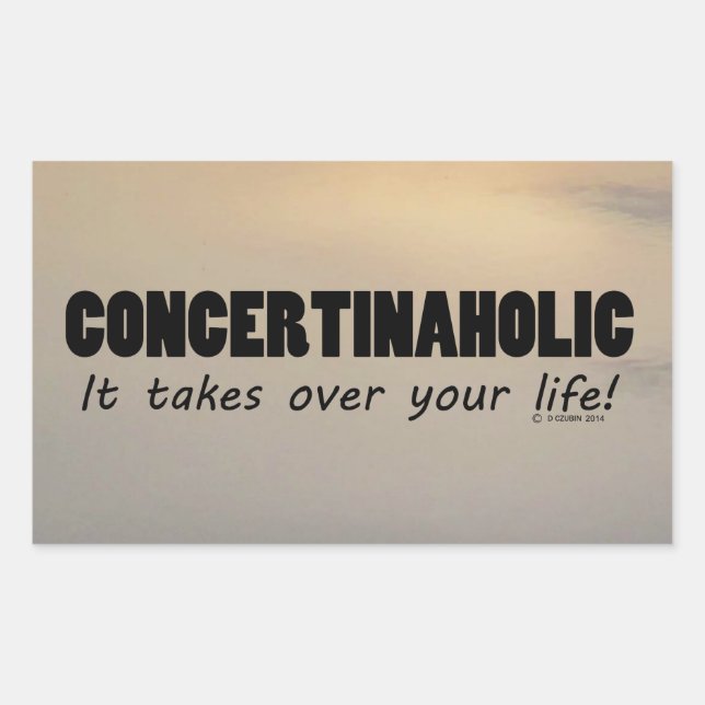 Pegatina Rectangular de vida Concertinaholic (Anverso)