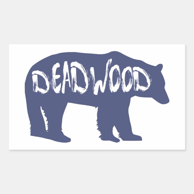 Pegatina Rectangular Deadwood South Dakota Bear (Anverso)