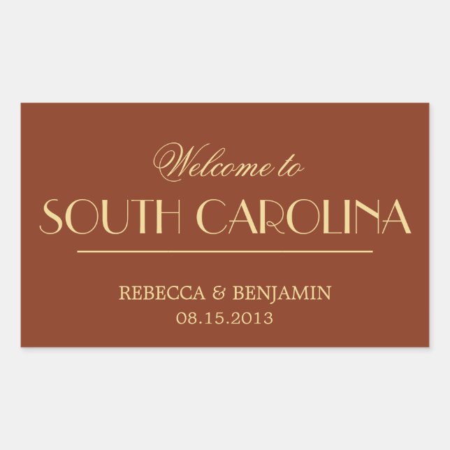 Pegatina Rectangular Decadente Deco elegante moda rojo boda de bienveni (Anverso)