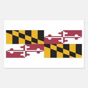Pegatina Rectangular Decal de la bandera de Maryland (conjunto de 4)