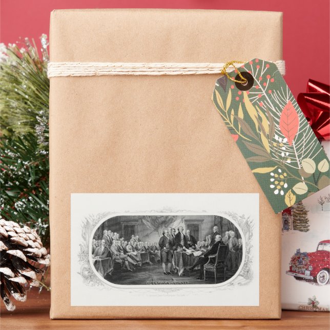 Pegatina Rectangular Declaración de Independencia: Proyecto de ley de $ (Vacaciones)