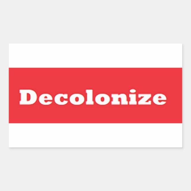 Pegatina Rectangular Decolonizar (Anverso)
