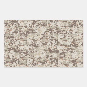 Pegatina Rectangular Decoración beige de camuflaje digital estilo desi