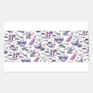 Pegatina Rectangular Decoración de patrones de Halloween