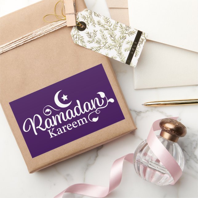 Pegatina Rectangular Decoración de Ramadan Kareem (Regalar)