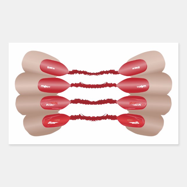 Pegatina Rectangular Dedo de la mano de vampiro V.2 (Anverso)