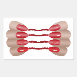 Pegatina Rectangular Dedo de la mano de vampiro V.2