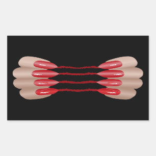 Pegatina Rectangular dedo de vampiro V.2