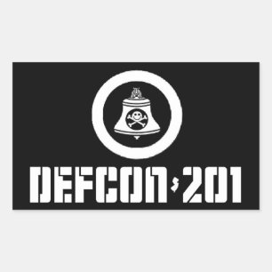 Pegatina Rectangular DEFCON 201 — Conjunto de Pegatinas no miembros
