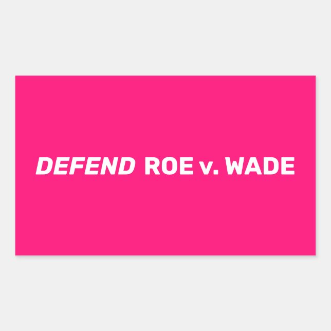 Pegatina Rectangular Defender Roe contra Wade pro elección moderno blan (Anverso)