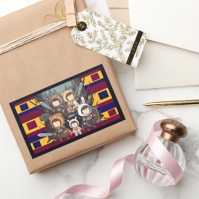 Pegatina Rectangular Defense for Others - Little Guardians (Regalar)