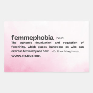 Pegatina Rectangular Definición de fondo rosado FEMMEFOBIA