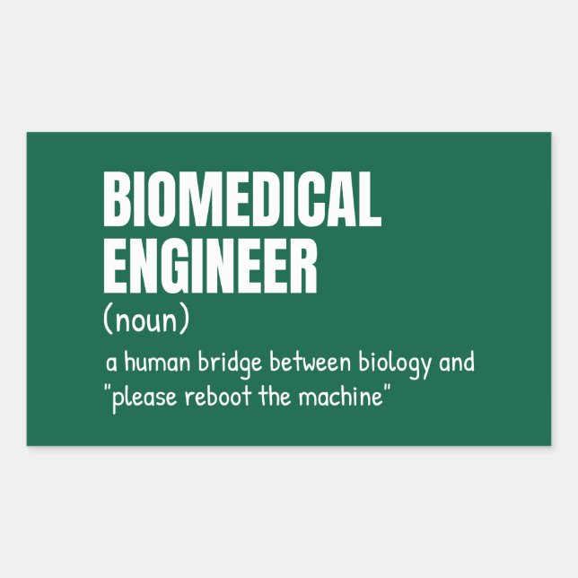Pegatina Rectangular Definición de ingeniero de diseño biomédico (Anverso)