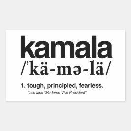 Pegatina Rectangular Definición de Kamala - Principio duro sin miedo