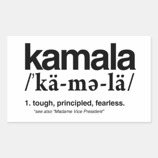 Pegatina Rectangular Definición de Kamala - Principio duro sin miedo