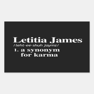 Pegatina Rectangular Definición de Letitia James: Sinónimo de Karma