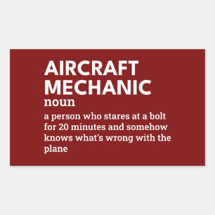 Pegatina Rectangular Definición mecánica de aeronaves Mantenimiento de