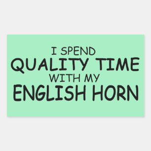 Pegatina Rectangular del Cuerno de Inglés en Tiemp