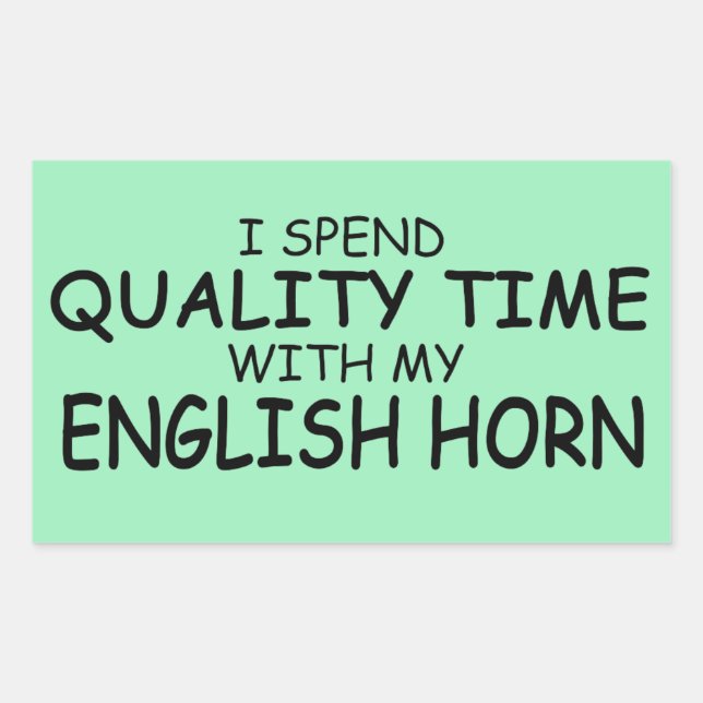 Pegatina Rectangular del Cuerno de Inglés en Tiemp (Anverso)