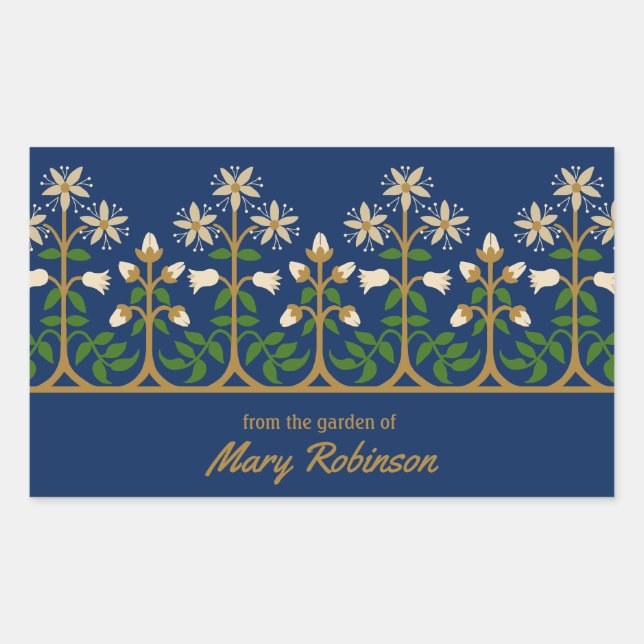 Pegatina Rectangular Del jardín Art Nouveau CC0260 Augustus Pugin (Anverso)