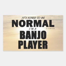 Pegatina rectangular del jugador de banjo normal