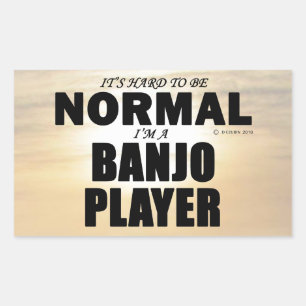 Pegatina rectangular del jugador de banjo normal
